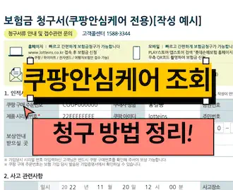 쿠팡안심케어 청구